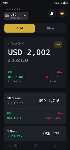 Live Gold Silver Rates Global ekran görüntüsü