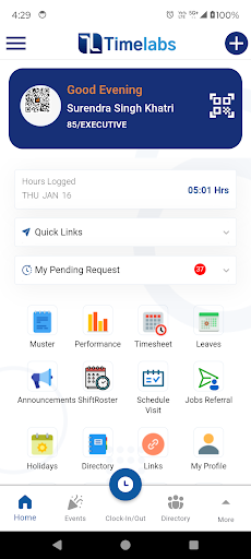 Timelabs Employee Self Service ekran görüntüsü