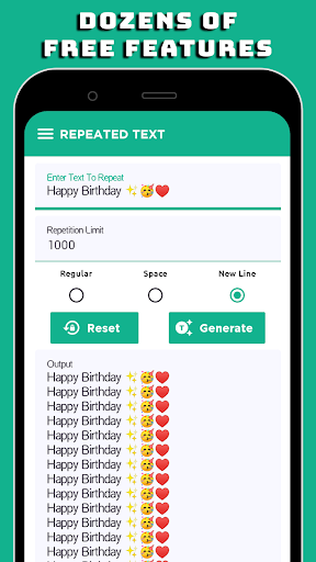 Text Repeater - Duplicate Text ekran görüntüsü