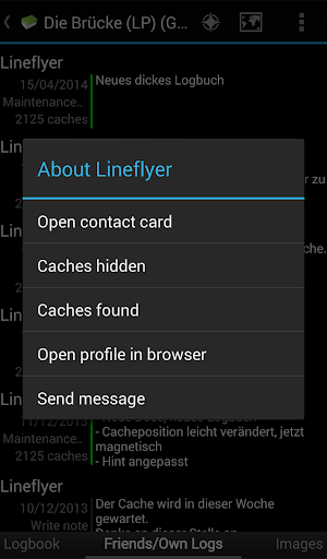 c:geo - contacts plugin ekran görüntüsü