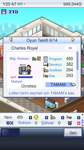 Game Dev Story ekran görüntüsü