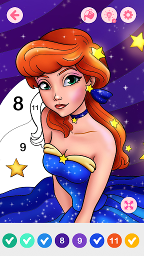 Princess Coloring by Numbers ekran görüntüsü
