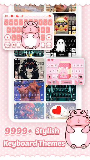Pink Cute Hippo Tema ekran görüntüsü