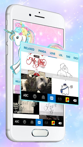 Rainbow Cute Unicorn Klavye Te ekran görüntüsü