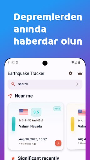 Deprem Uygulaması - Alarm ekran görüntüsü