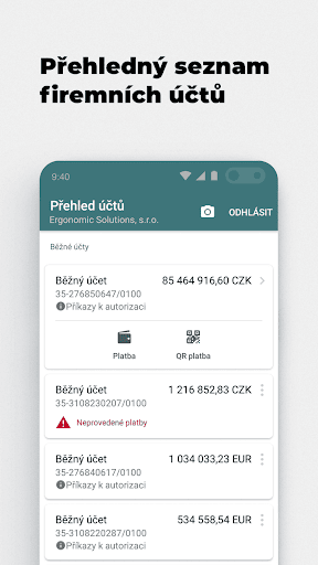 KB Mobilní banka Business ekran görüntüsü