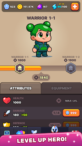 Roll & Wall: Idle Roguelike TD ekran görüntüsü