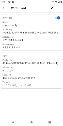 WireGuard ekran görüntüsü