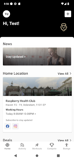 Raspberry Health Club ekran görüntüsü