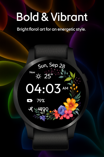 Colorful Floral WatchFace ekran görüntüsü