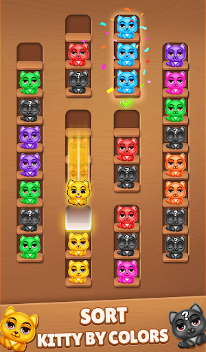 Kitty Sorting 3d - Color Jam ekran görüntüsü