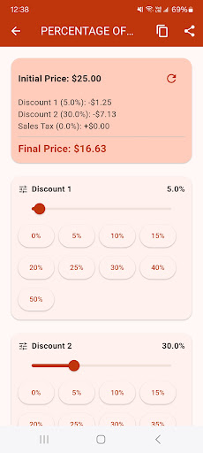 Percentage Off Calculator ekran görüntüsü