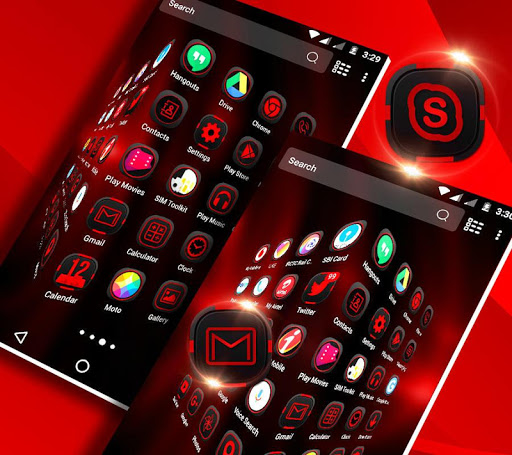 Dark Red Launcher Theme ekran görüntüsü