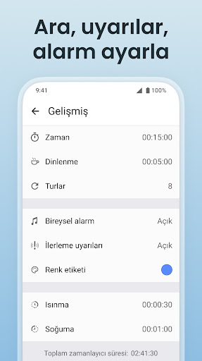Kronometre + Zamanlayıcı: Saat ekran görüntüsü