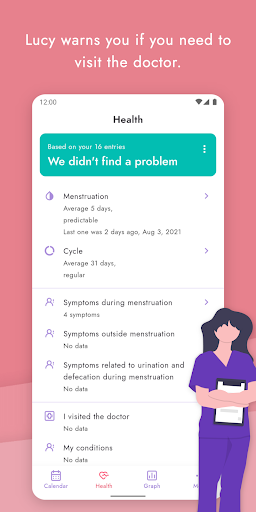 Lucy - Period tracker calendar ekran görüntüsü