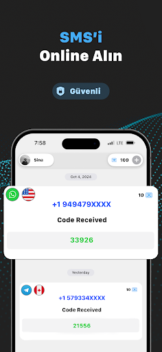 VSim - SMS Doğrulama ekran görüntüsü
