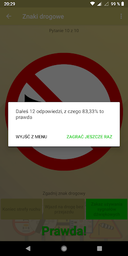 Znaki drogowe w Polsce: quiz o ekran görüntüsü