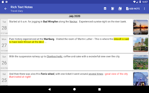 Rich Text Notes ekran görüntüsü