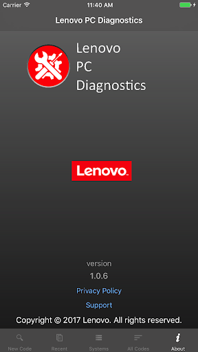 Lenovo PC Diagnostics 2.0 ekran görüntüsü