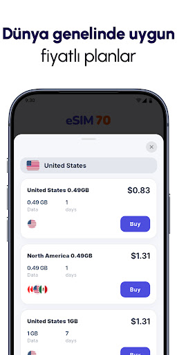 eSIM70: eSIM For Travel Data ekran görüntüsü
