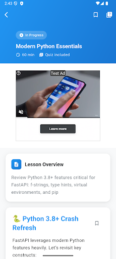 Learn FastAPI ekran görüntüsü