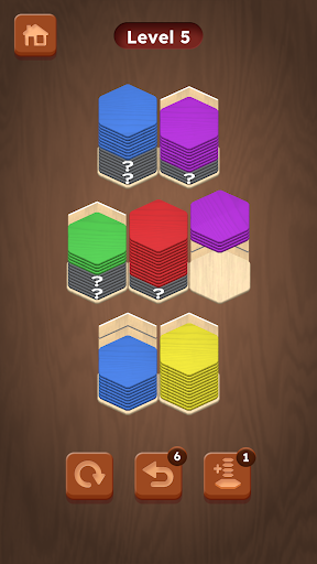 Wood Hexa Sort - Color Match ekran görüntüsü