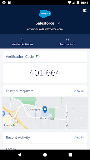 Salesforce Authenticator ekran görüntüsü