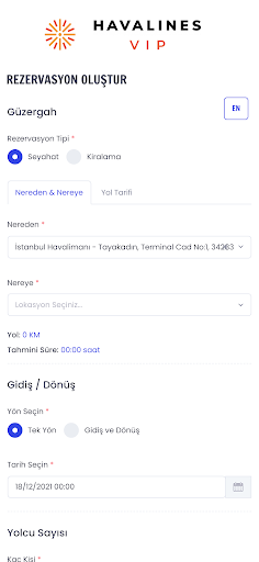Havalines VIP ekran görüntüsü