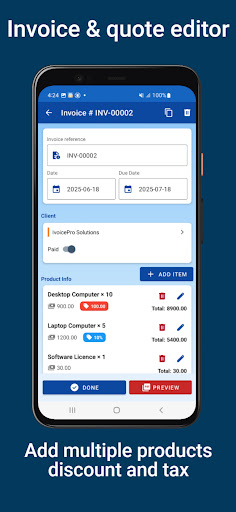 Simple Invoice & Quote Maker ekran görüntüsü