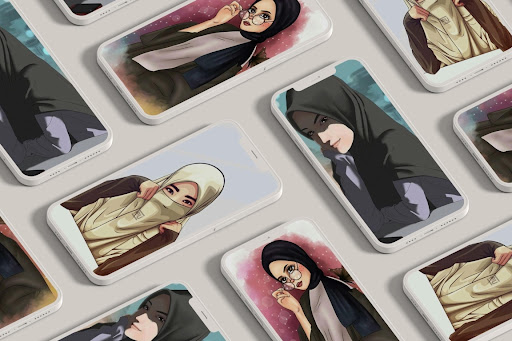 HD Hijab Cartoon Wallpaper ekran görüntüsü