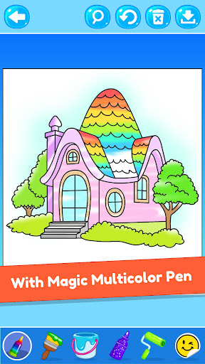 Kids Glitter House Coloring ekran görüntüsü