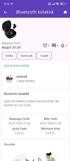 SUBid- Açık Arttırma ekran görüntüsü