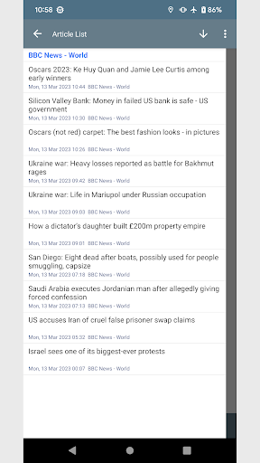 Simple RSS (RSS Reader) ekran görüntüsü