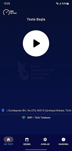 BTK Hız Testi ekran görüntüsü