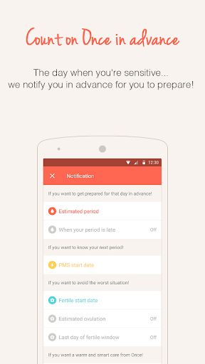 Once -A special period tracker ekran görüntüsü