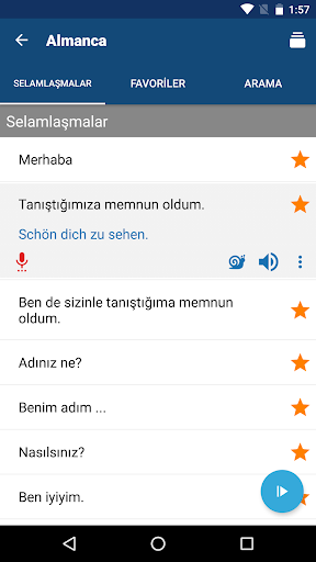 Almanca Öğrenin | Çevirmen ekran görüntüsü