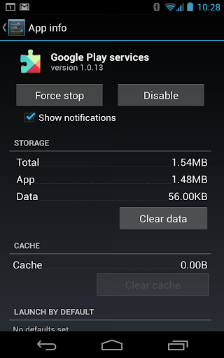 Google Play hizmetleri ekran görüntüsü