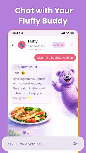 Fluffy Aura - AI Wellness App ekran görüntüsü