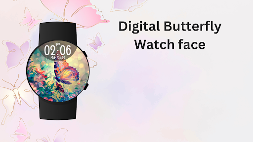 Digital Butterfly Watch face ekran görüntüsü
