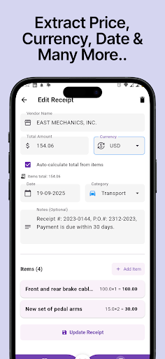 Receipt Scanner Spend Tracker ekran görüntüsü