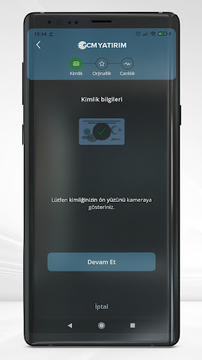 GCM Yatırım Kimlik Doğrulama ekran görüntüsü