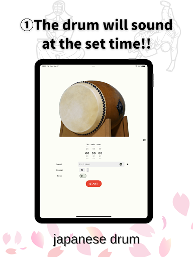 Japon taiko davulu zamanlayıcı ekran görüntüsü