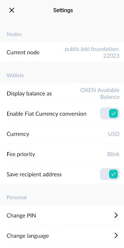 Oxen Wallet ekran görüntüsü