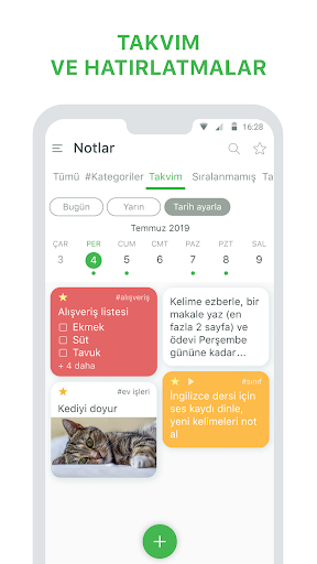 Notlar ve listeler ekran görüntüsü