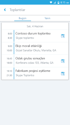 Skype for Business for Android ekran görüntüsü