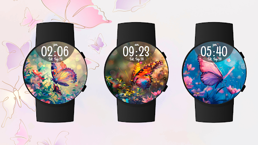 Digital Butterfly Watch face ekran görüntüsü