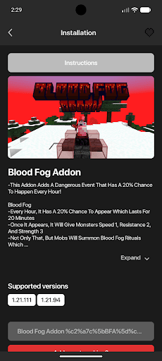 The Fog mod Minecraft PE ekran görüntüsü