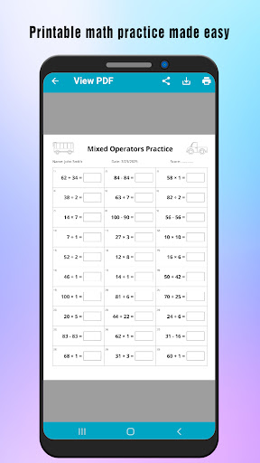 Kid Math: PDF Worksheet Maker ekran görüntüsü