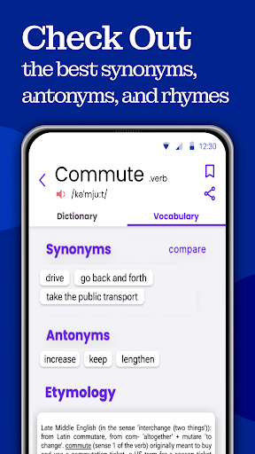 English Dictionary : Thesaurus ekran görüntüsü