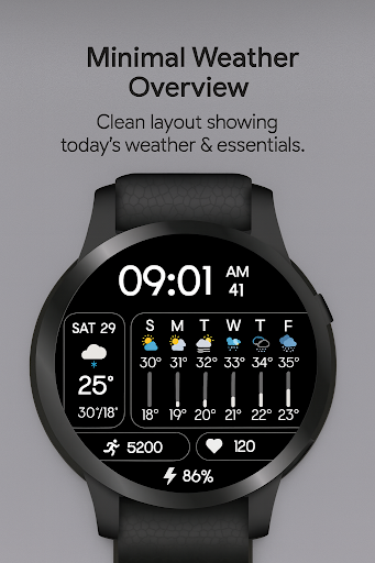 Minimal Weather WatchFace ekran görüntüsü